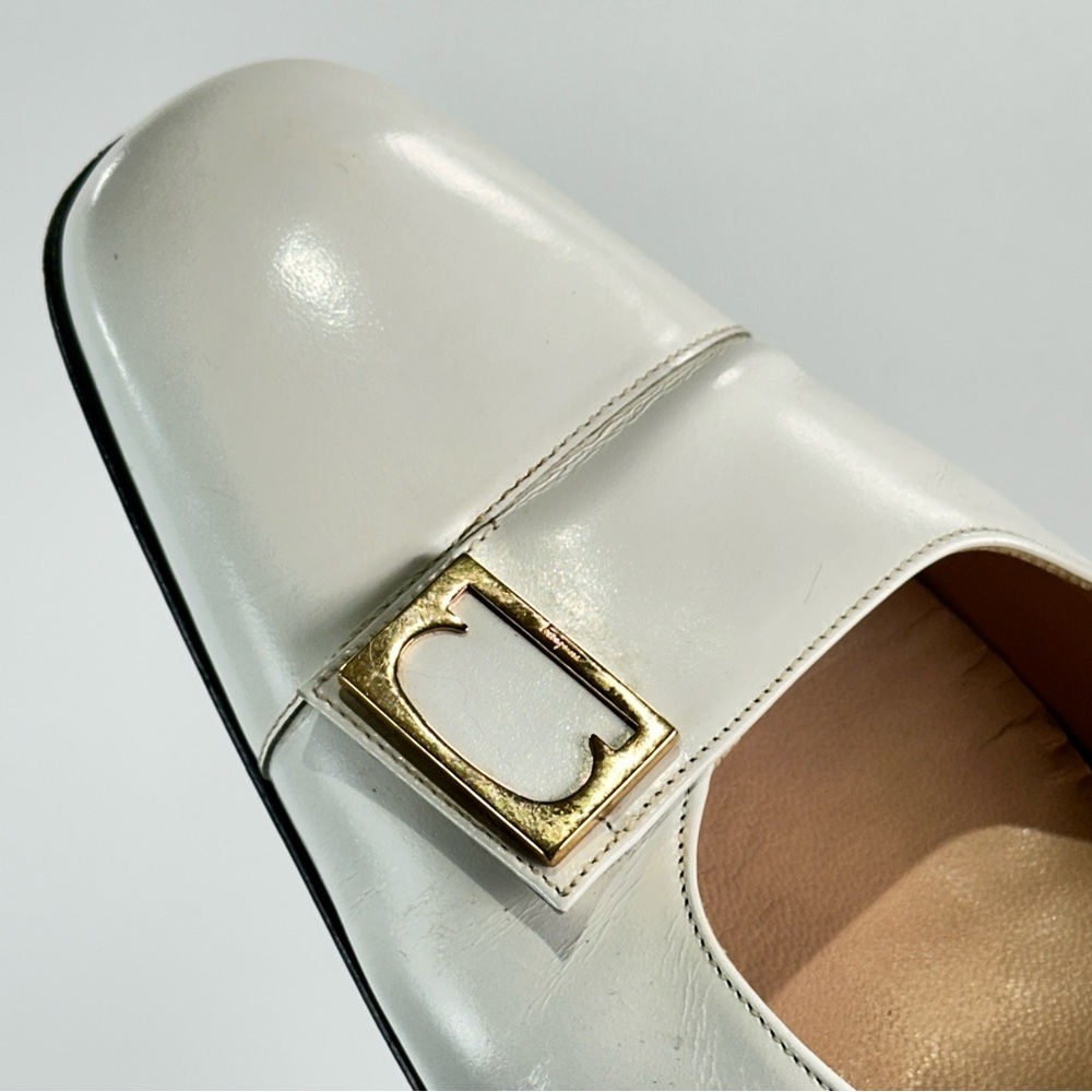 Salvatore Ferragamo White Pumps Classic Square Toe 9 AAA - Picture 6 of 11